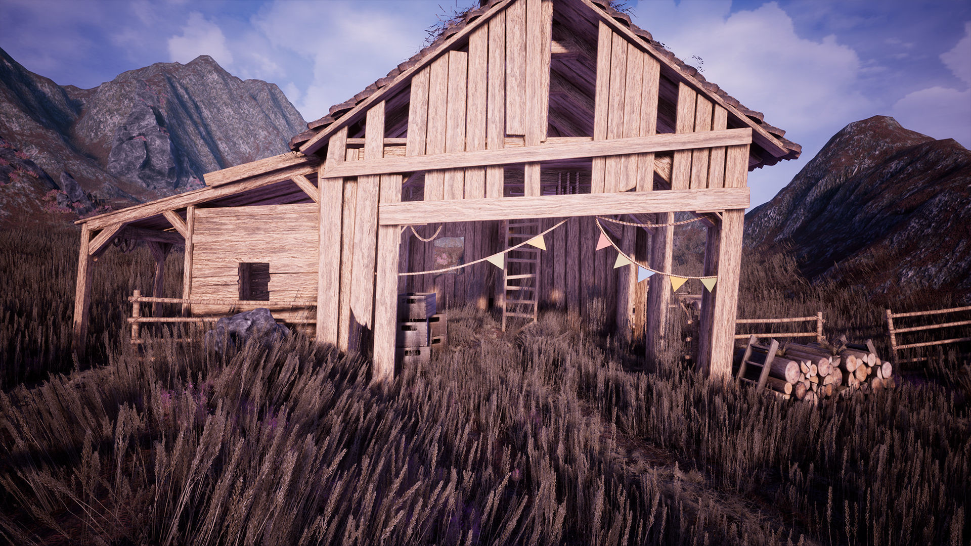 Modular Stables Environment  100 Assets Low-poly 3D model_11