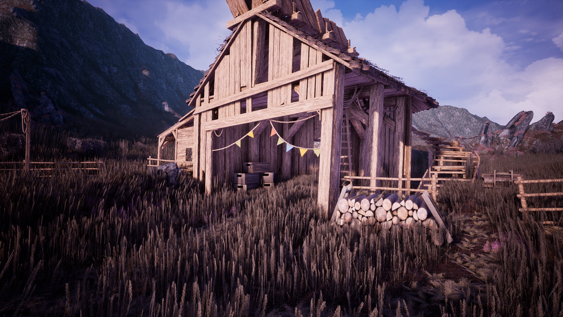 Modular Stables Environment  100 Assets Low-poly 3D model_4