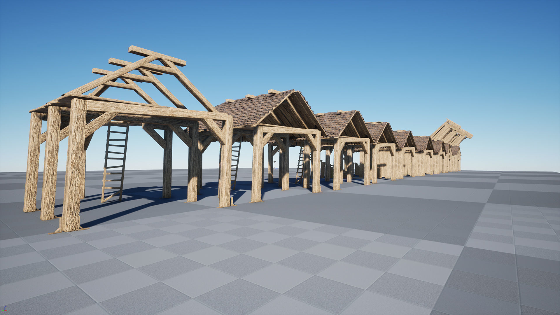 Modular Stables Environment  100 Assets Low-poly 3D model_9