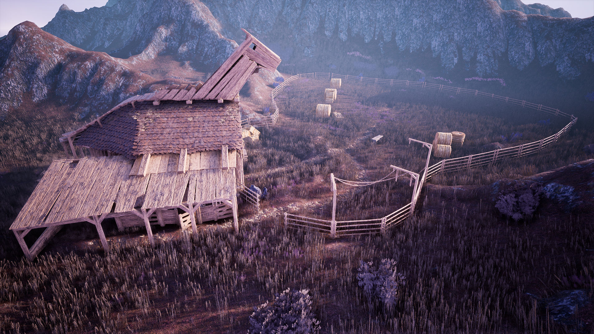 Modular Stables Environment  100 Assets Low-poly 3D model_13