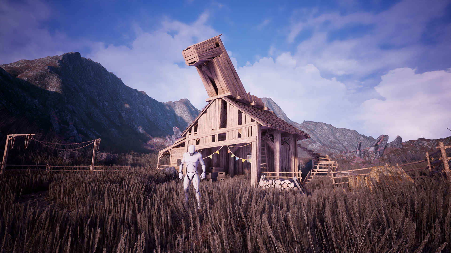 Modular Stables Environment  100 Assets Low-poly 3D model_1