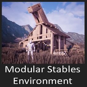 Modular Stables Environment  100 Assets Low-poly 3D model_16