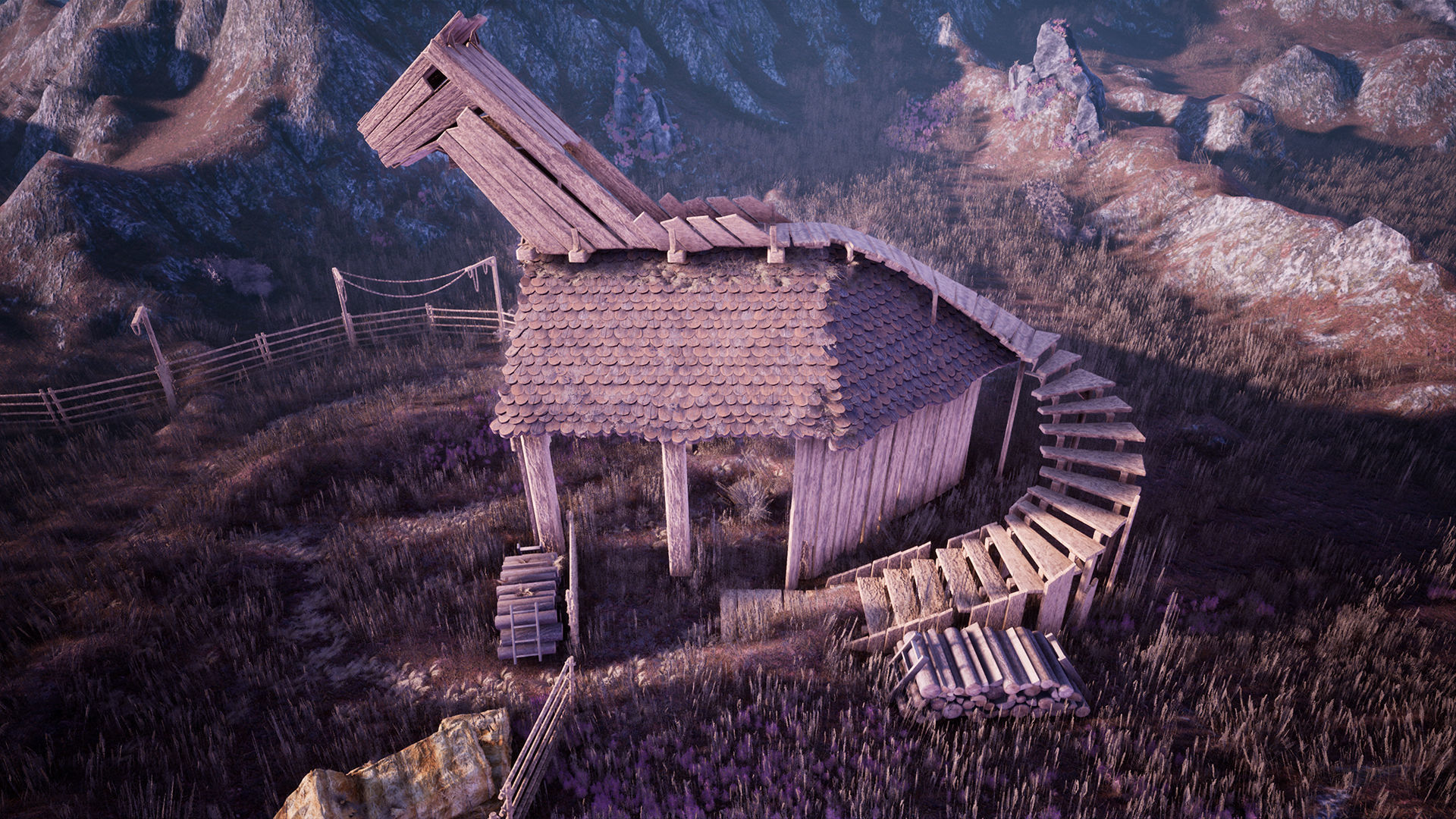 Modular Stables Environment  100 Assets Low-poly 3D model_12