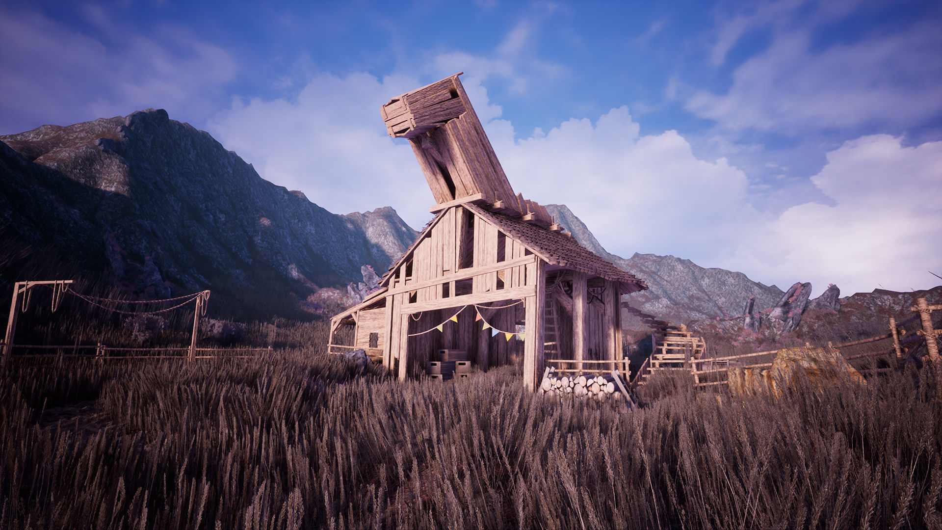 Modular Stables Environment  100 Assets Low-poly 3D model_5