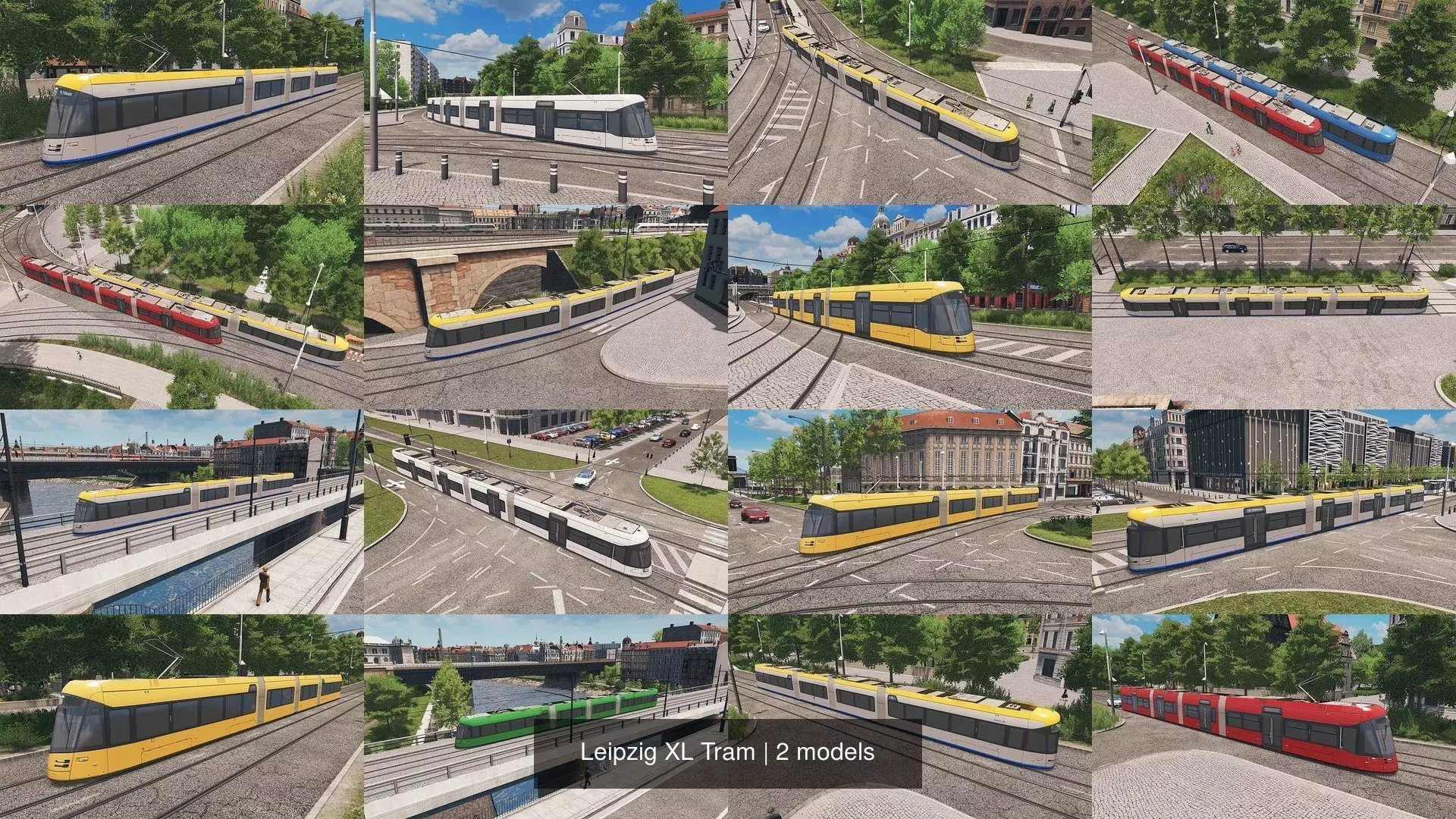 Leipzig XL Tram 3D Model Collection_0