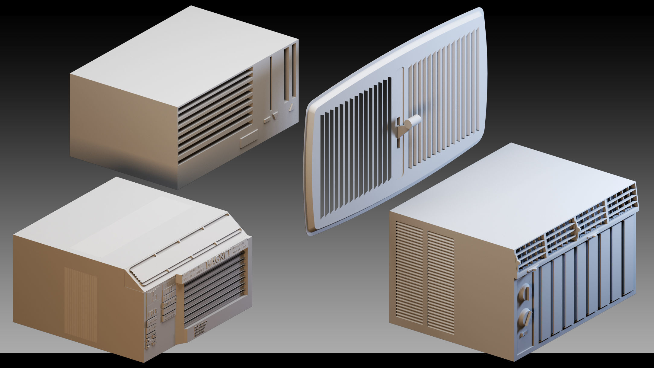 90 Industrial air conditioners- Kitbash- High detail 3d models 3D model_6