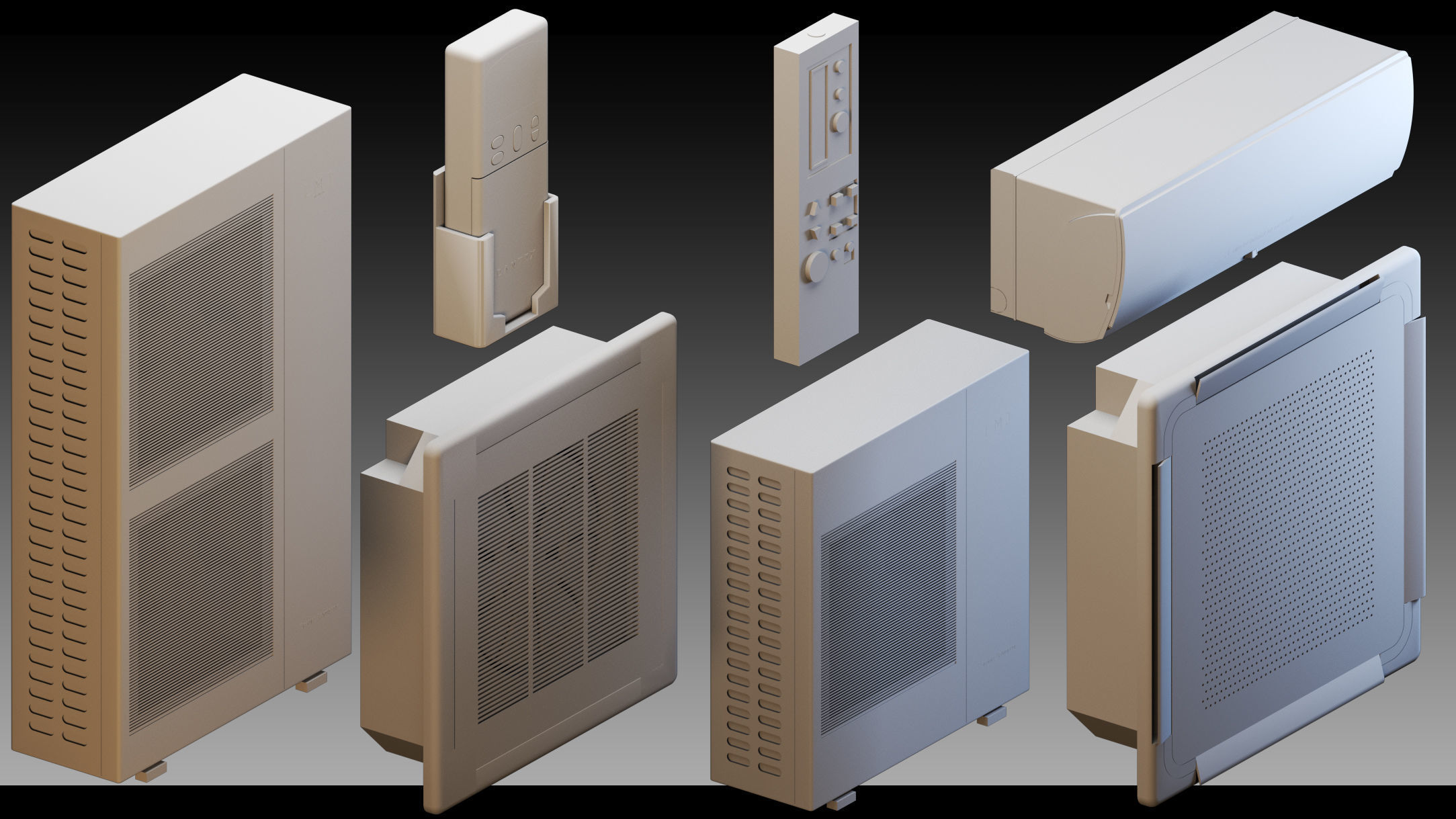 90 Industrial air conditioners- Kitbash- High detail 3d models 3D model_16