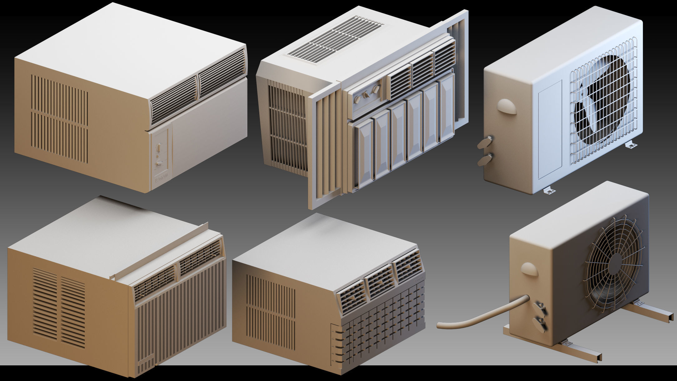 90 Industrial air conditioners- Kitbash- High detail 3d models 3D model_10
