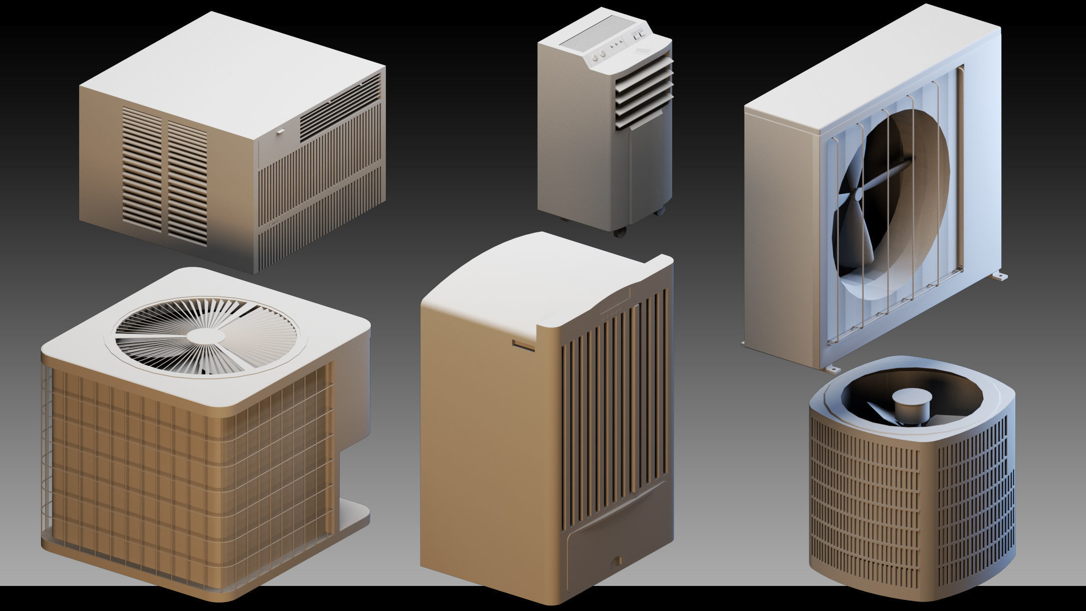 90 Industrial air conditioners- Kitbash- High detail 3d models 3D model_9