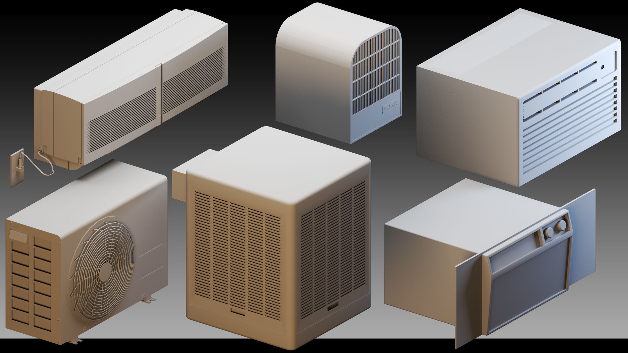 90 Industrial air conditioners- Kitbash- High detail 3d models 3D model_15