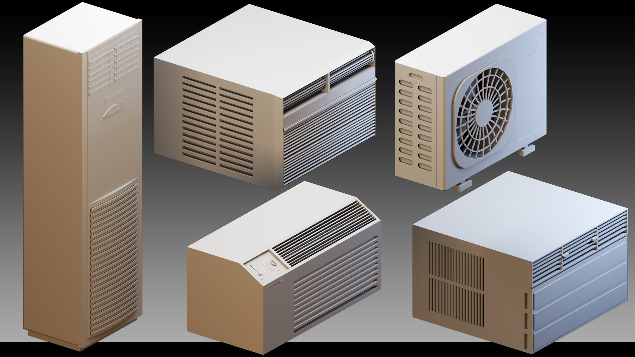 90 Industrial air conditioners- Kitbash- High detail 3d models 3D model_2