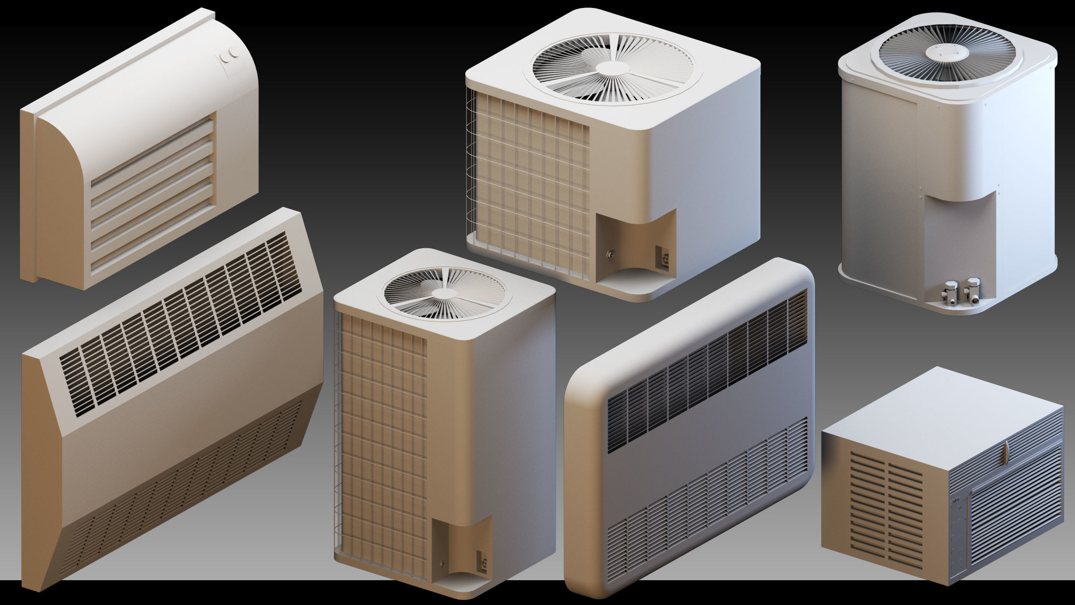 90 Industrial air conditioners- Kitbash- High detail 3d models 3D model_14
