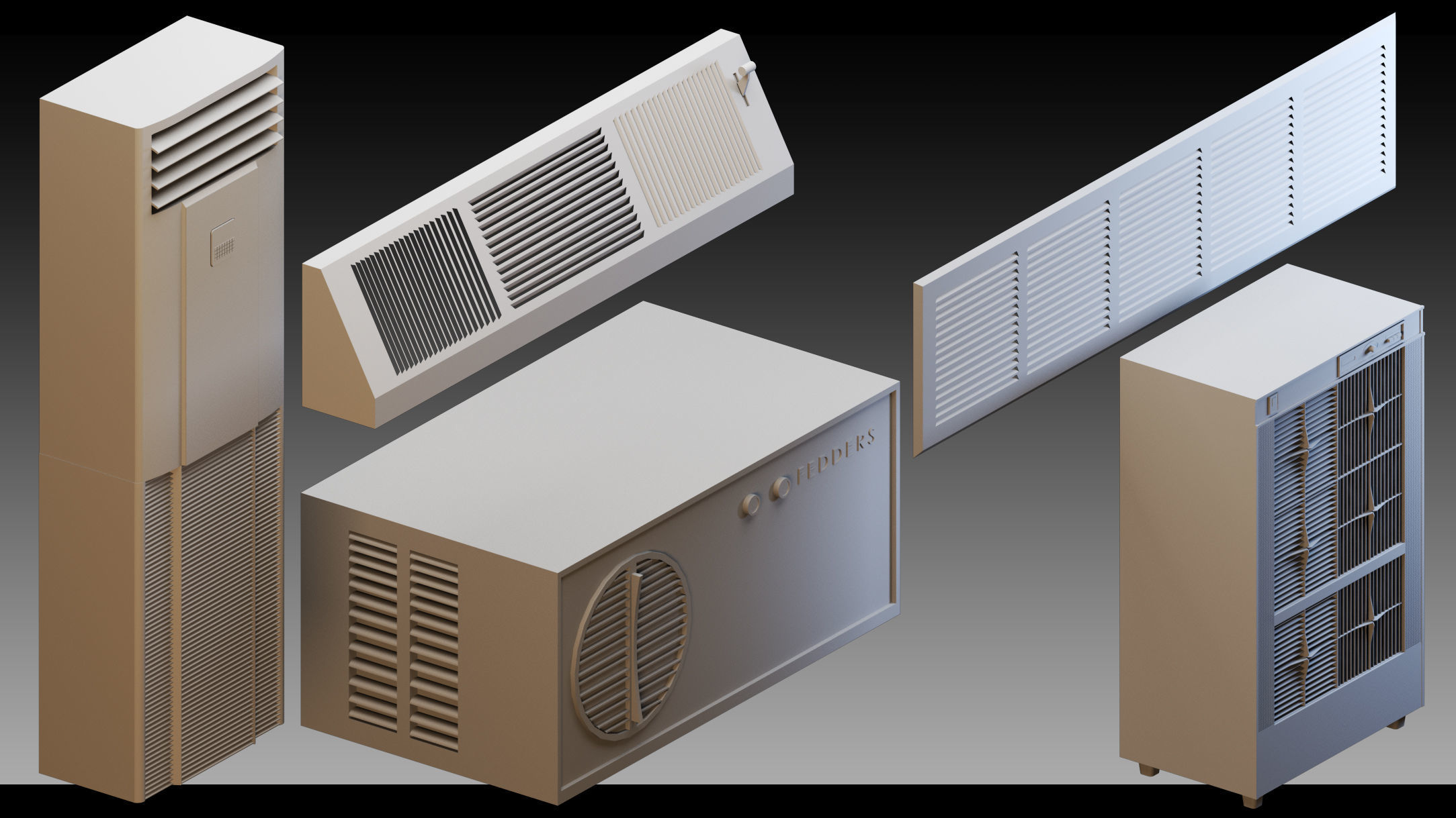 90 Industrial air conditioners- Kitbash- High detail 3d models 3D model_7