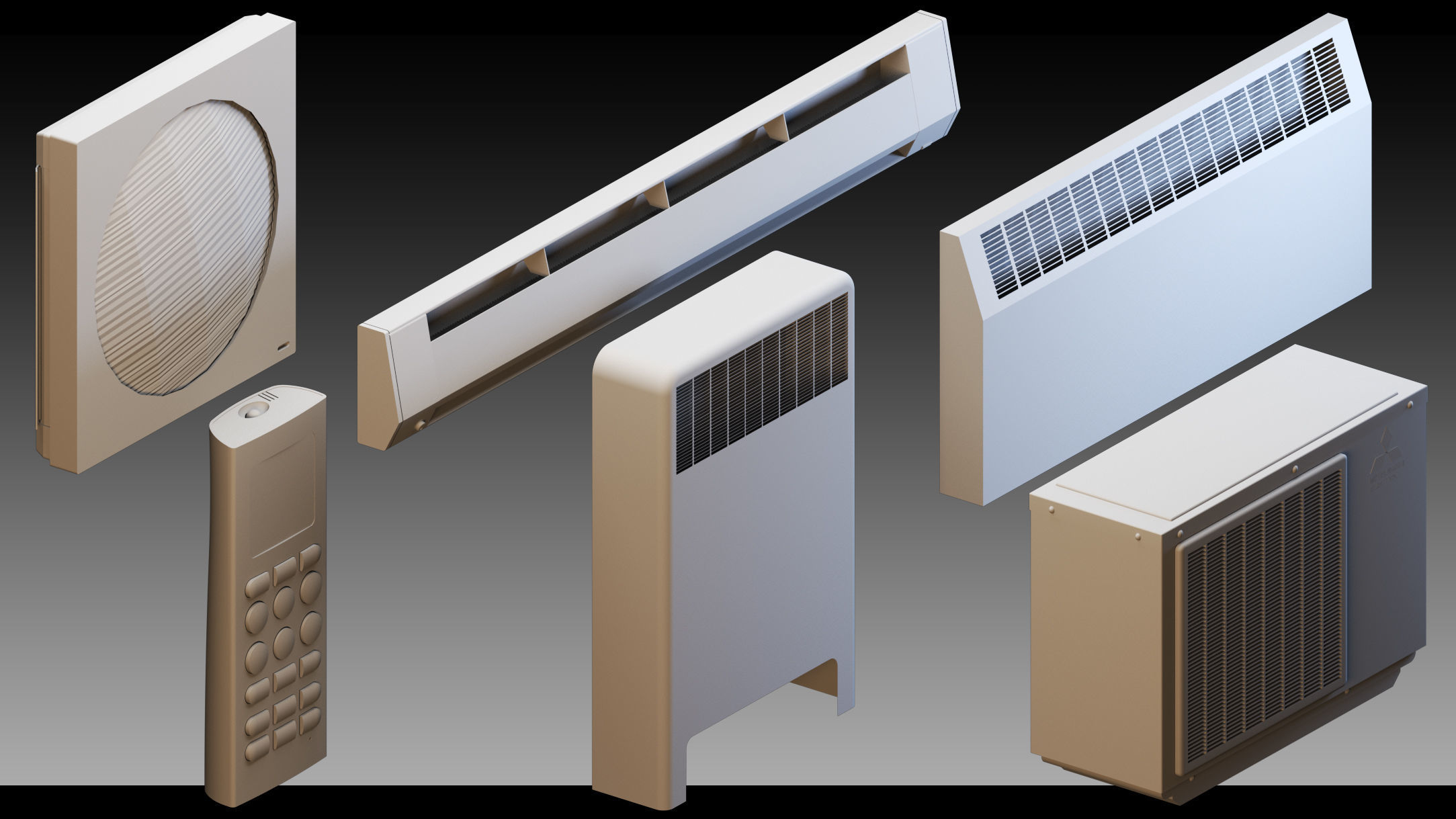 90 Industrial air conditioners- Kitbash- High detail 3d models 3D model_11
