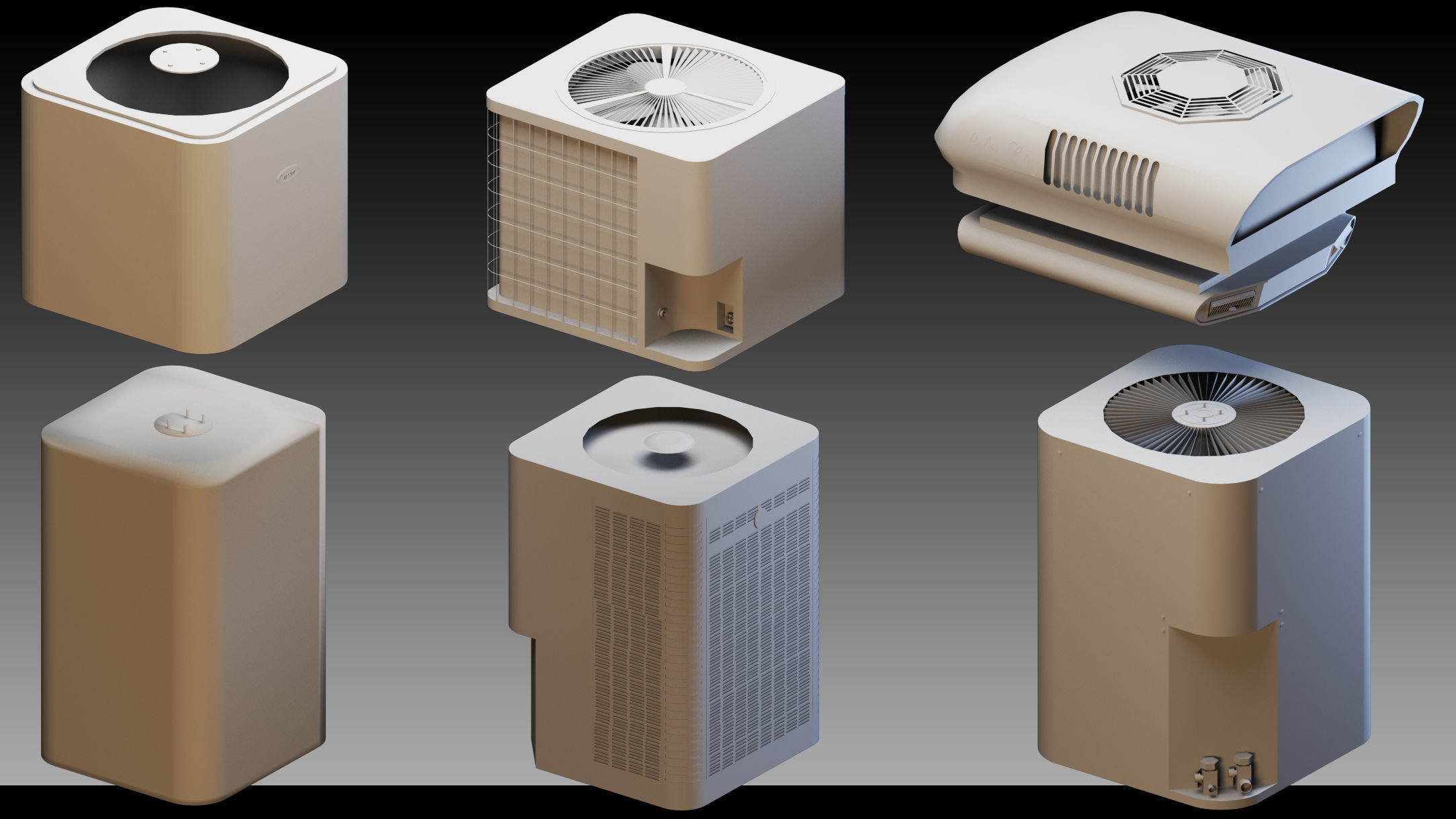90 Industrial air conditioners- Kitbash- High detail 3d models 3D model_8