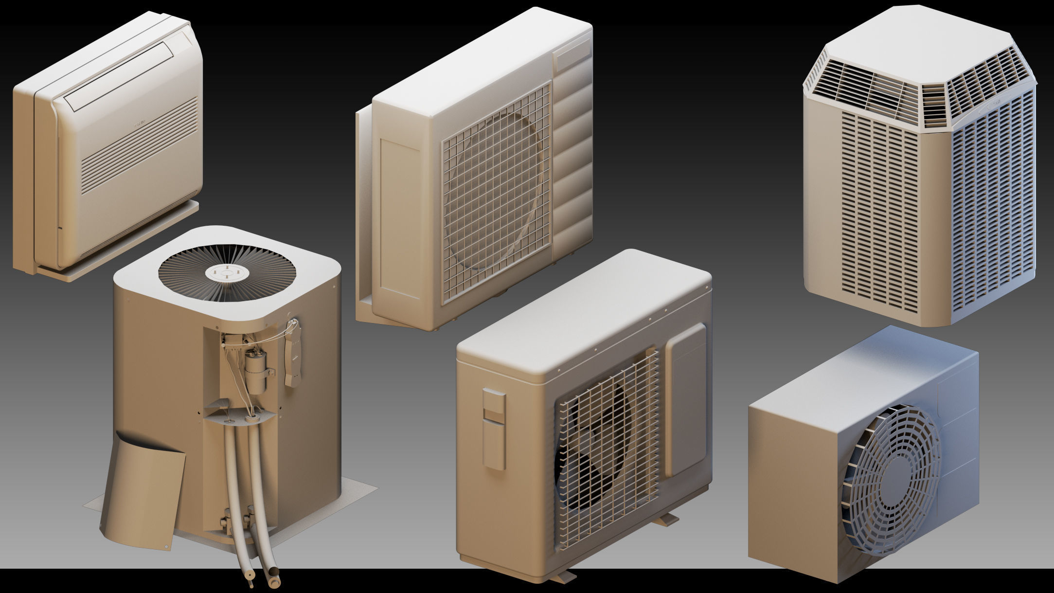 90 Industrial air conditioners- Kitbash- High detail 3d models 3D model_5