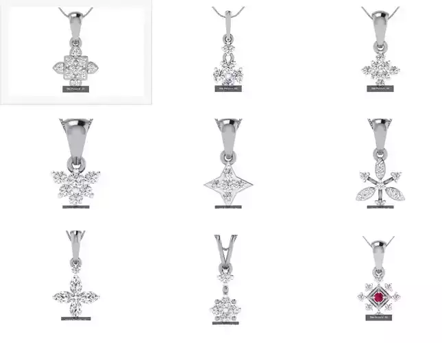 9 Star Pendant Pack 3D Model Collection