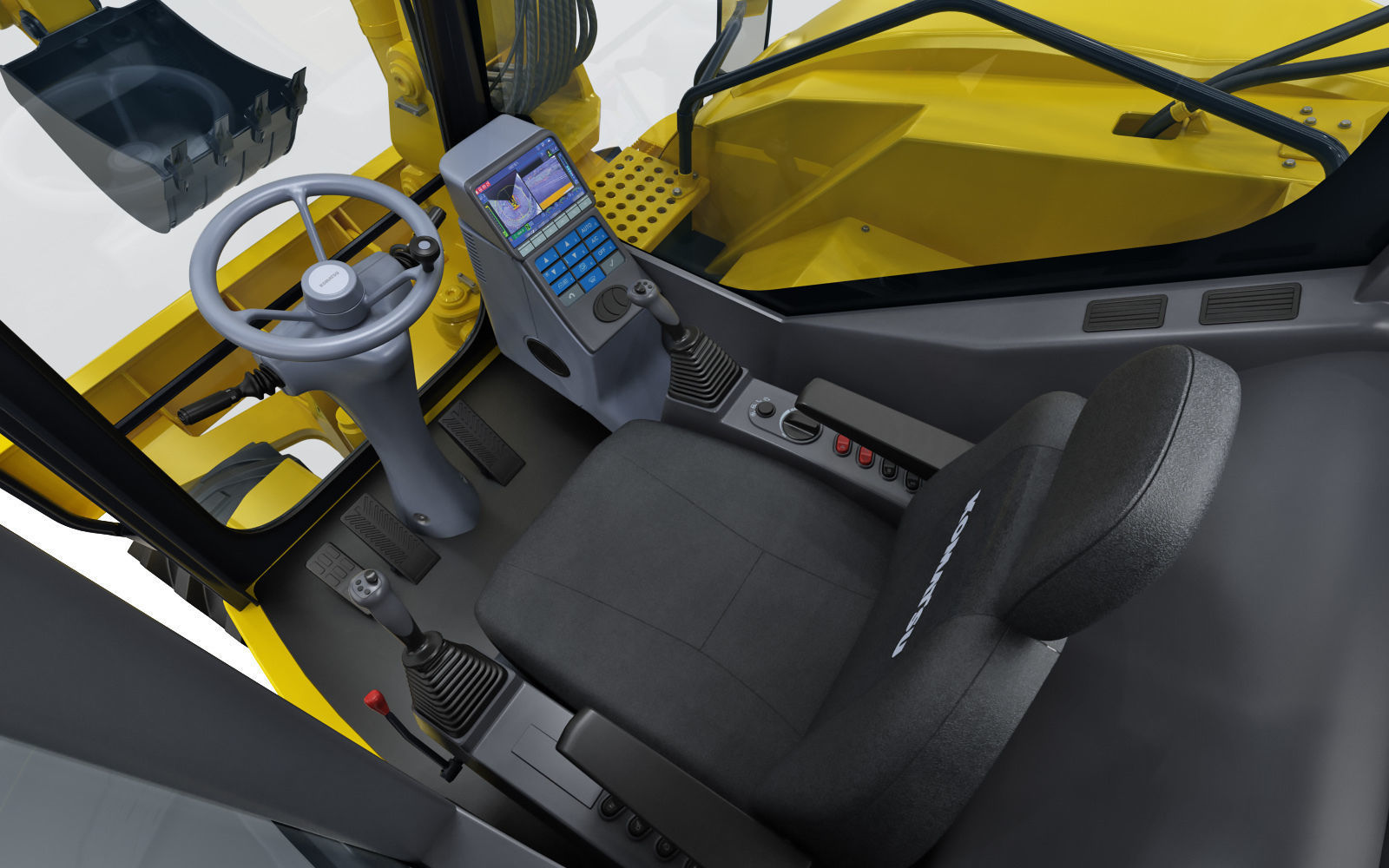 Wheeled Excavator Komatsu PW98MR-8 Rigged 3D model_32
