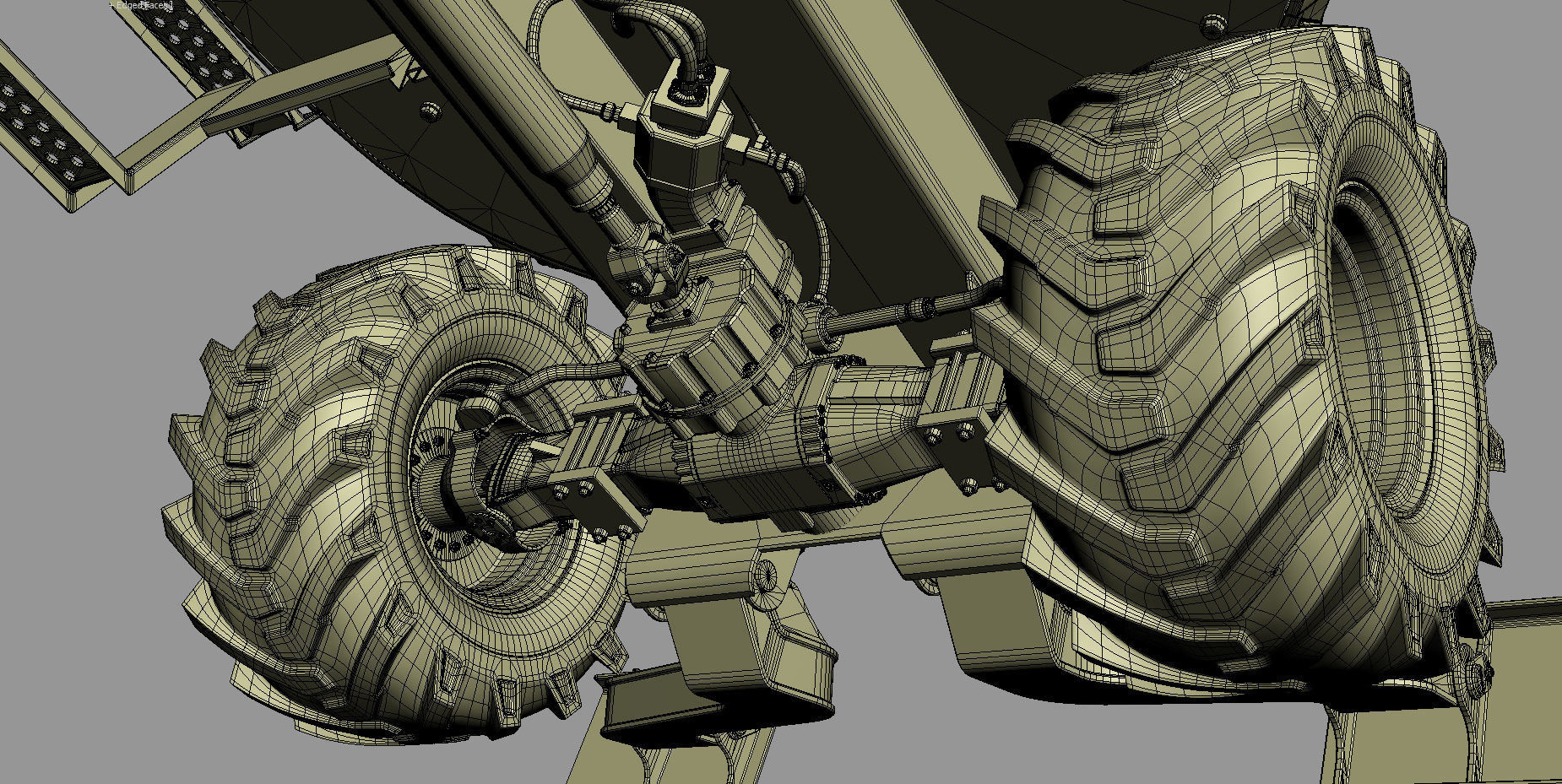 Wheeled Excavator Komatsu PW98MR-8 Rigged 3D model_48