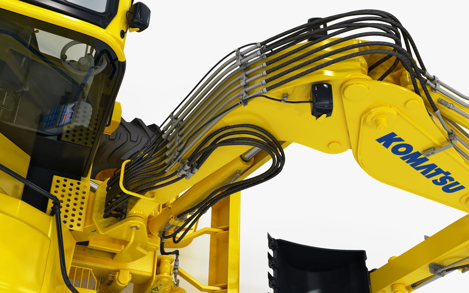 Wheeled Excavator Komatsu PW98MR-8 Rigged 3D model_26