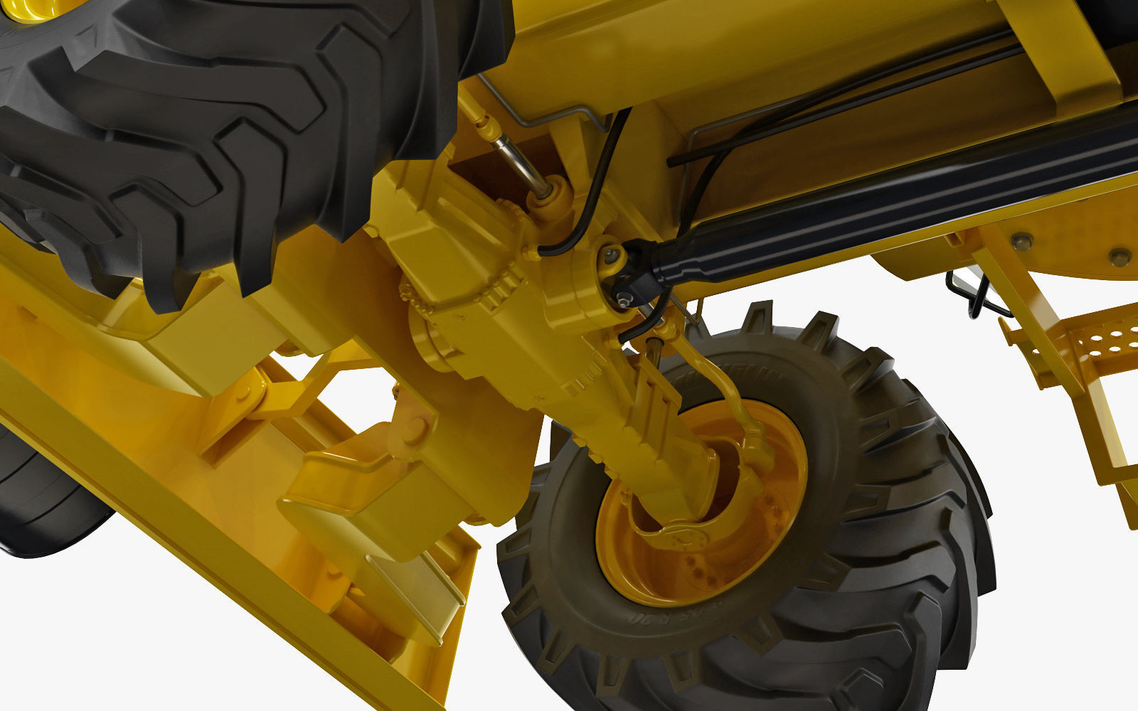 Wheeled Excavator Komatsu PW98MR-8 Rigged 3D model_29