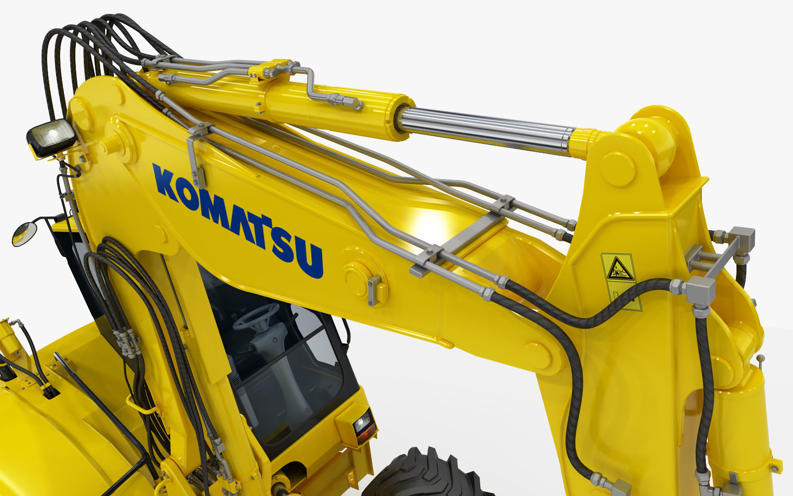 Wheeled Excavator Komatsu PW98MR-8 Rigged 3D model_23