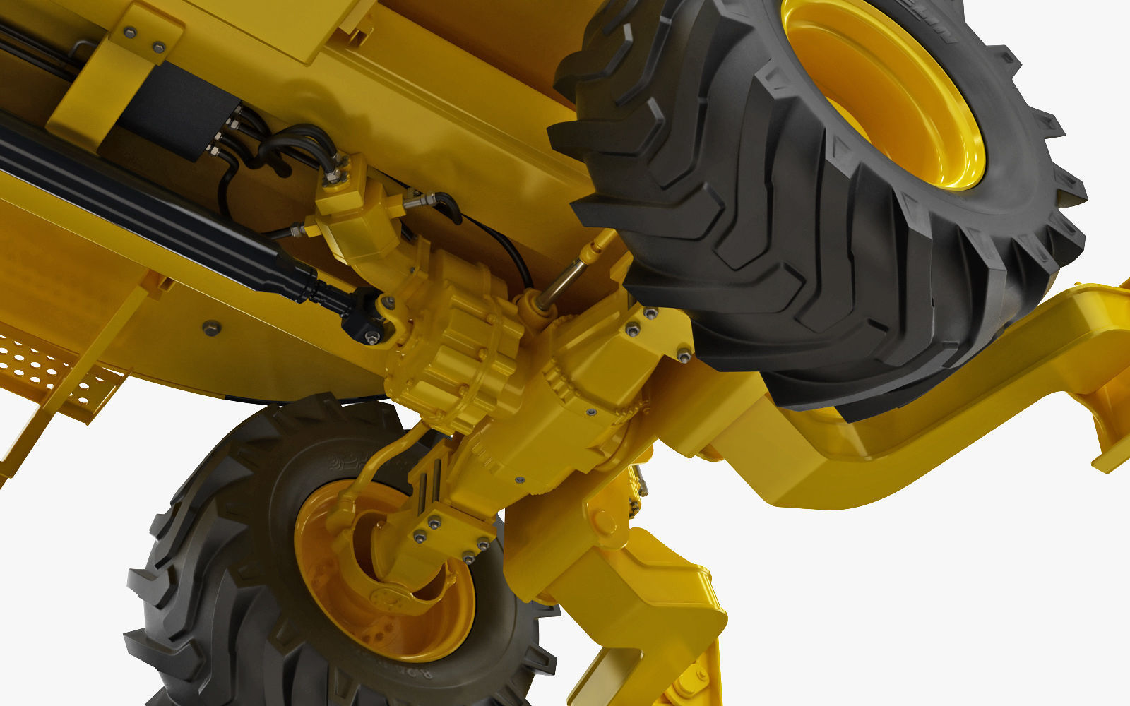 Wheeled Excavator Komatsu PW98MR-8 Rigged 3D model_30