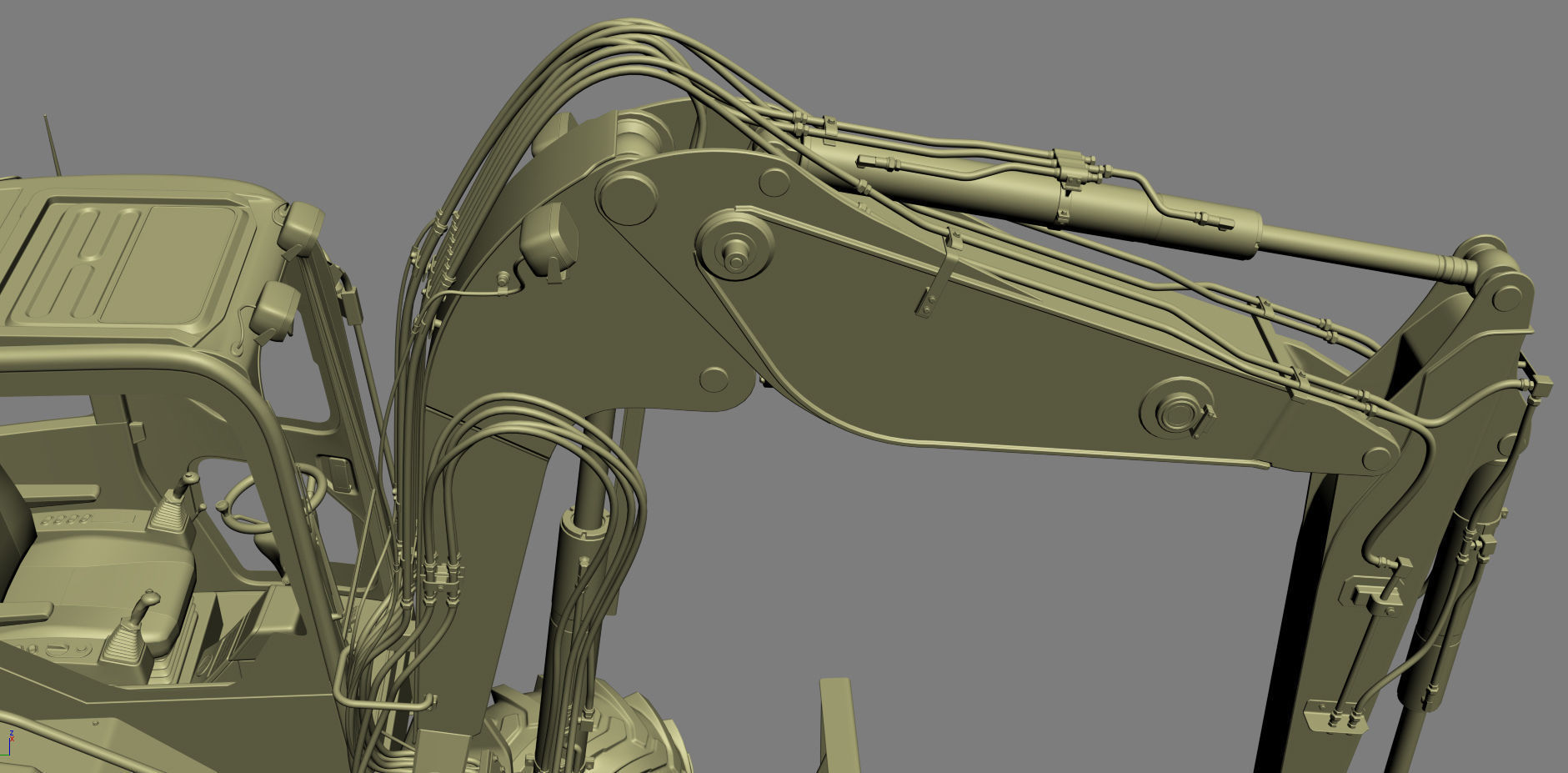 Wheeled Excavator Komatsu PW98MR-8 Rigged 3D model_41