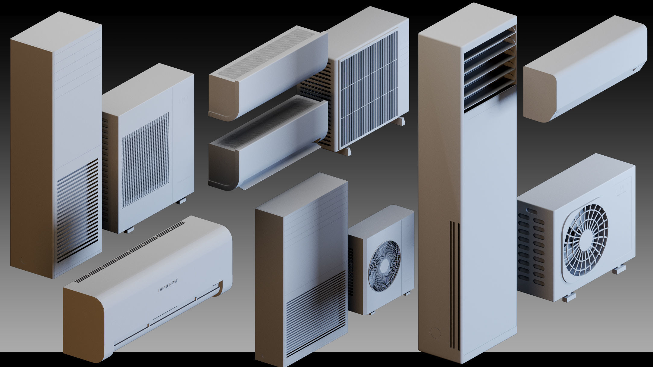 110 Air conditioners- Kitbash- High detail 3d models 3D model_9