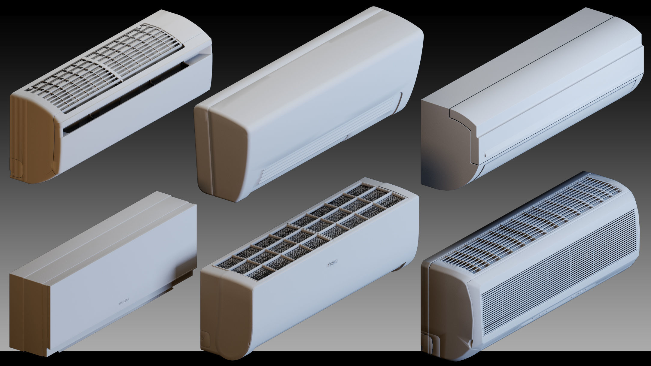 110 Air conditioners- Kitbash- High detail 3d models 3D model_14