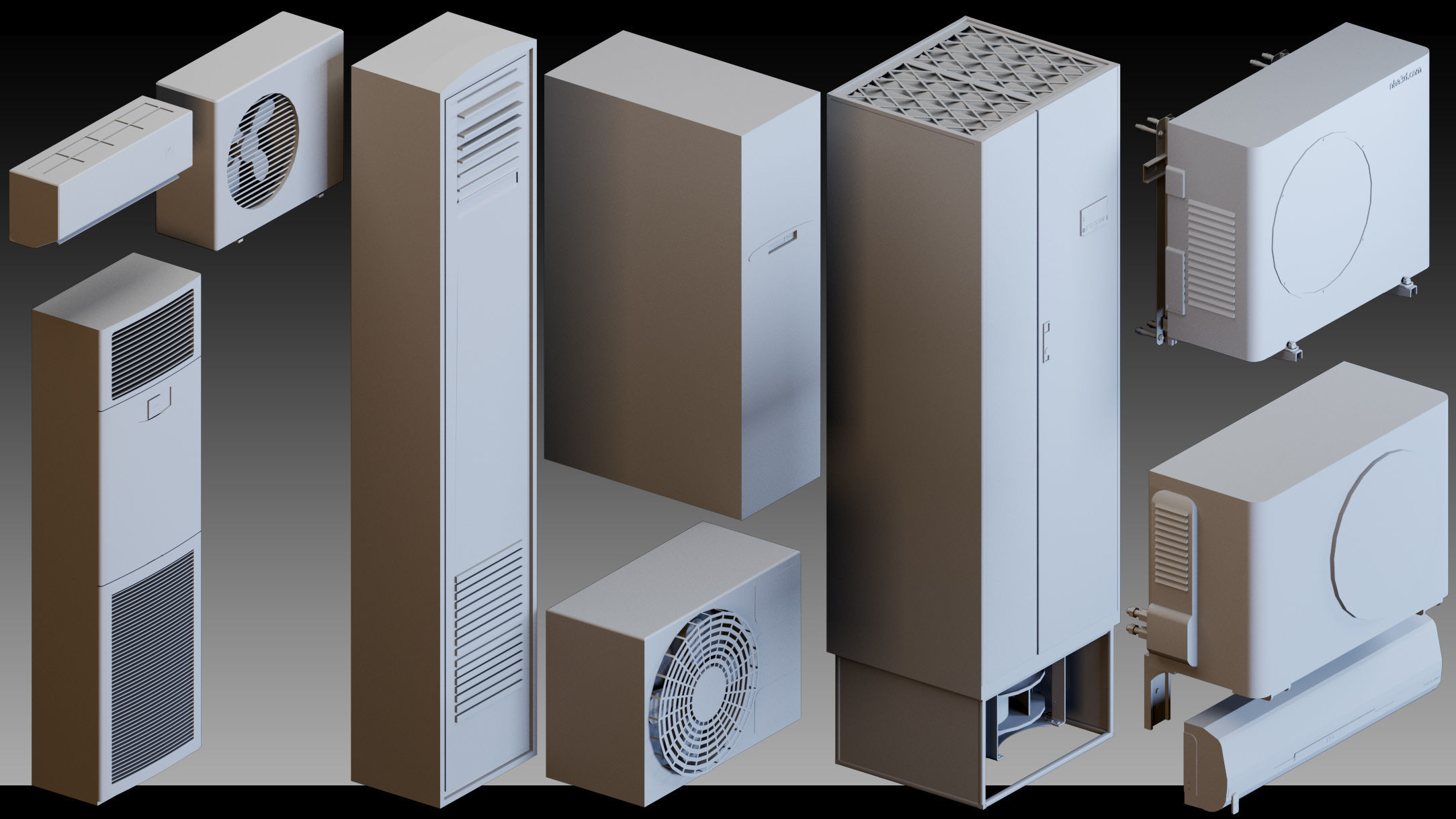 110 Air conditioners- Kitbash- High detail 3d models 3D model_8