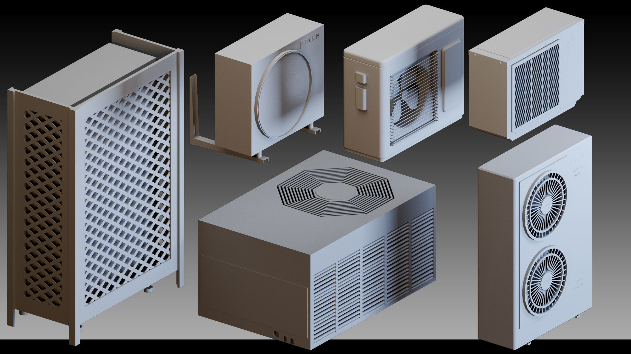 110 Air conditioners- Kitbash- High detail 3d models 3D model_4