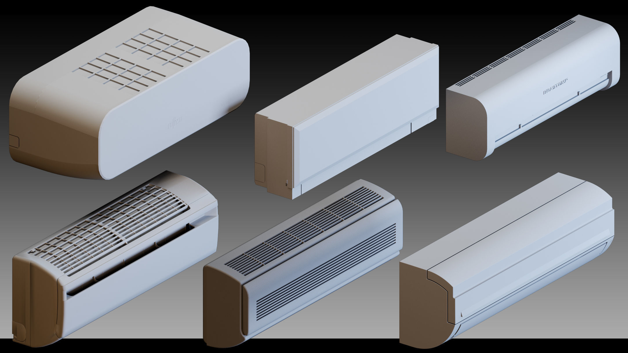 110 Air conditioners- Kitbash- High detail 3d models 3D model_11