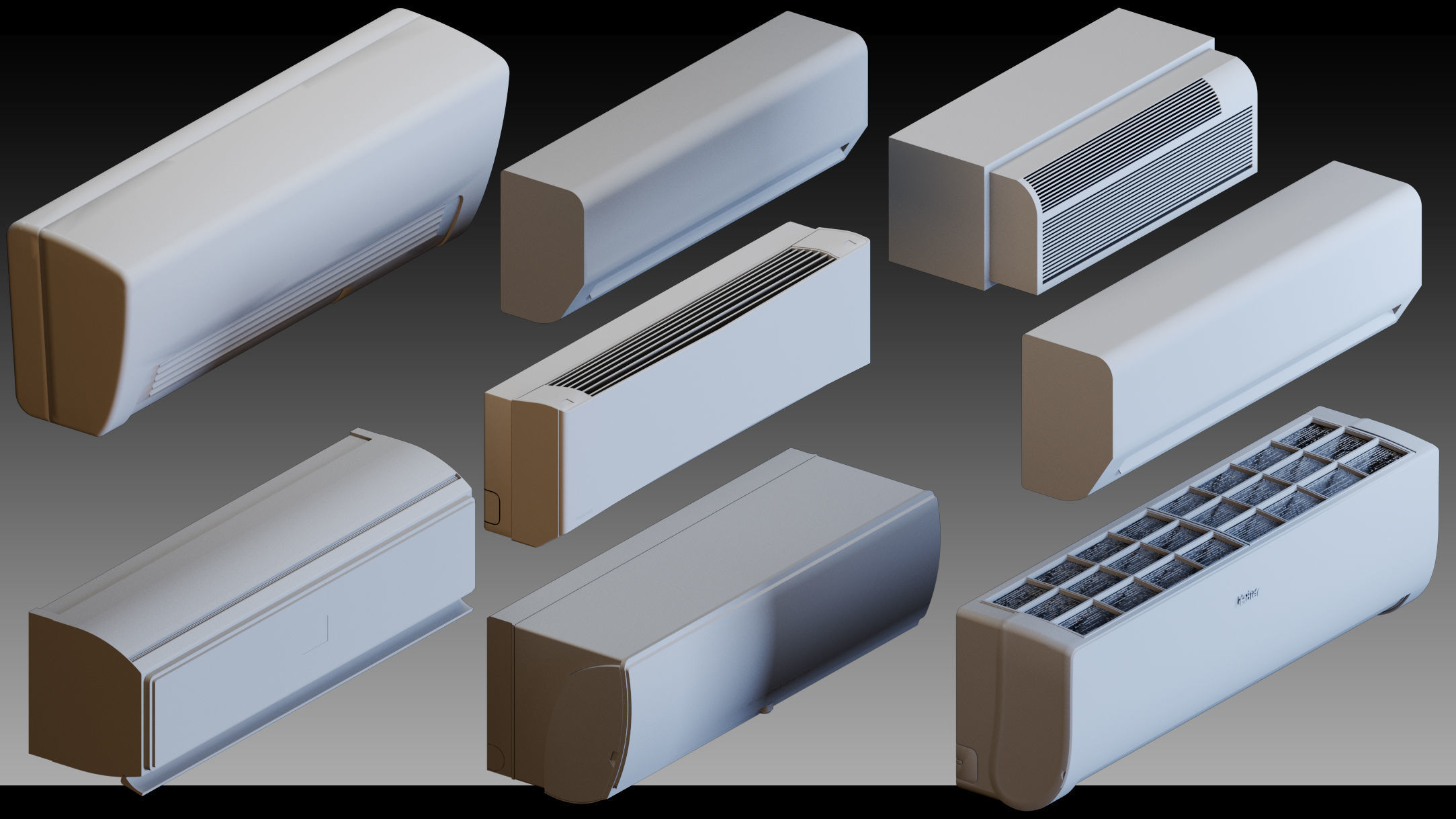 110 Air conditioners- Kitbash- High detail 3d models 3D model_10