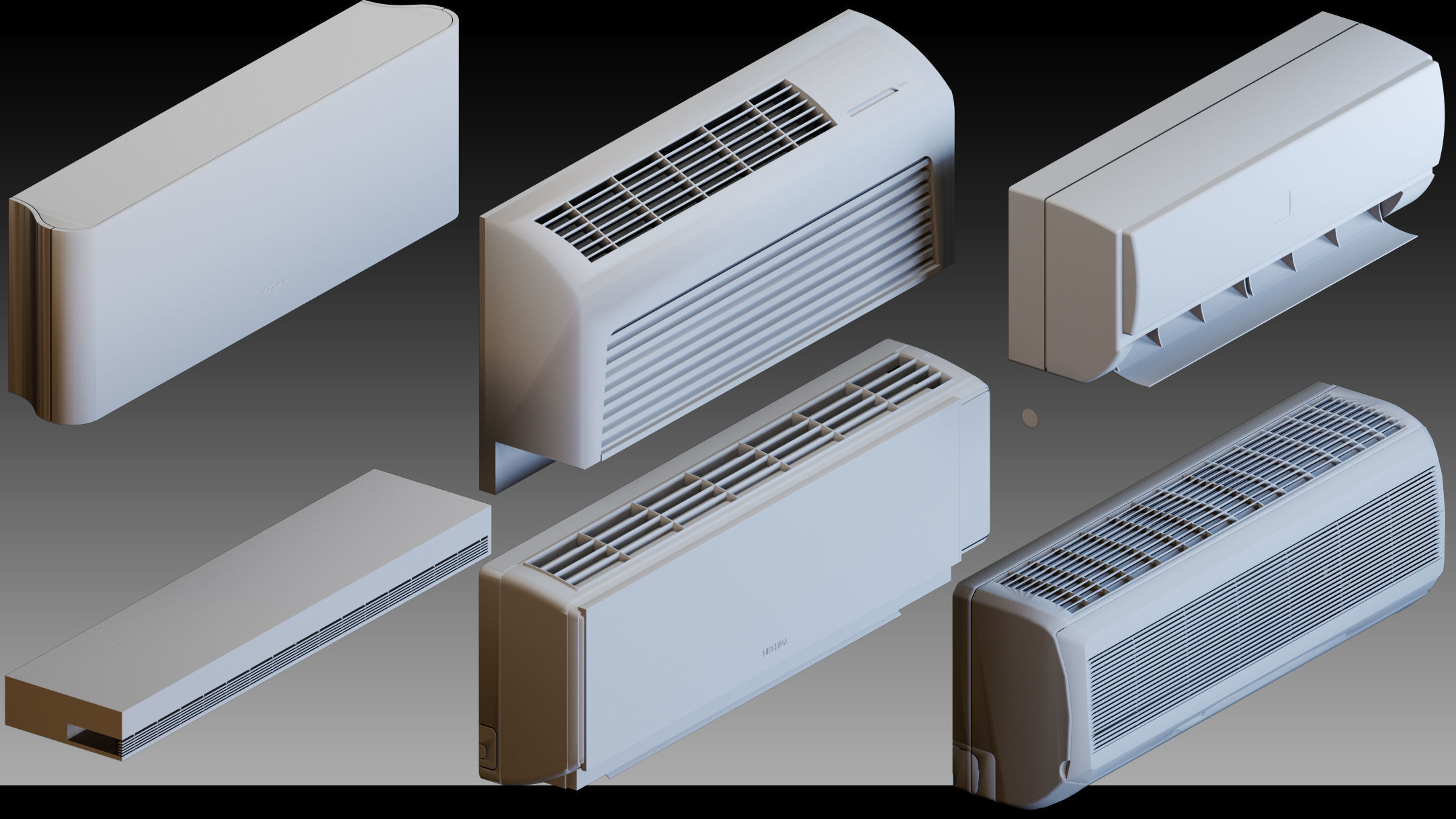 110 Air conditioners- Kitbash- High detail 3d models 3D model_13