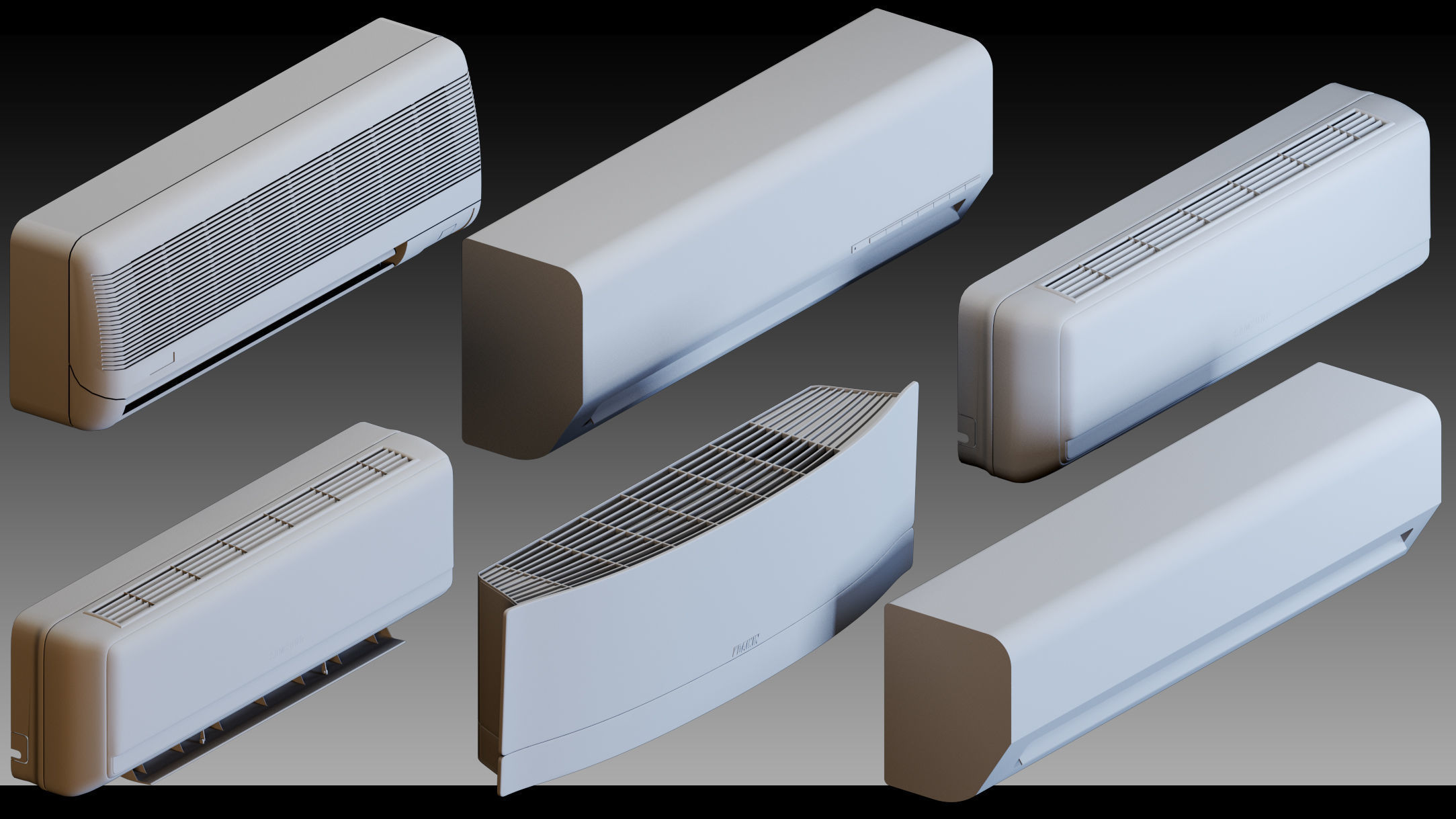 110 Air conditioners- Kitbash- High detail 3d models 3D model_12