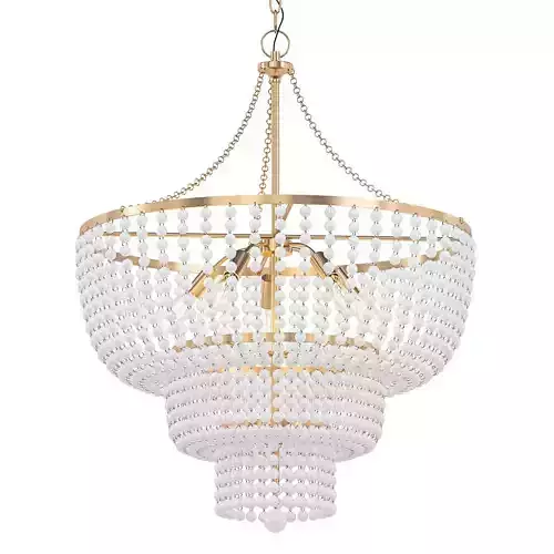 Bynes 6 chandelier with glass beads and gold finish