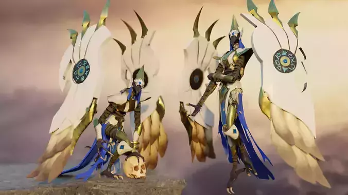 Harpy Guardian of the Sky Low-poly 3D model