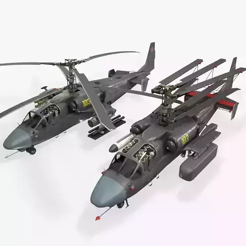 Kamov Ka-52K Katran Static Low-poly 3D model