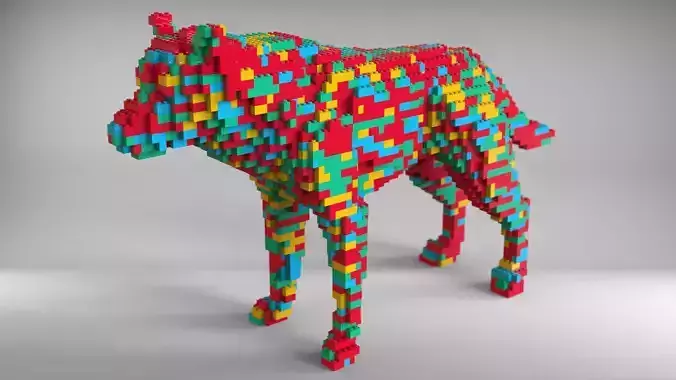 Lego Dog Sculpture - decorative art 3D model