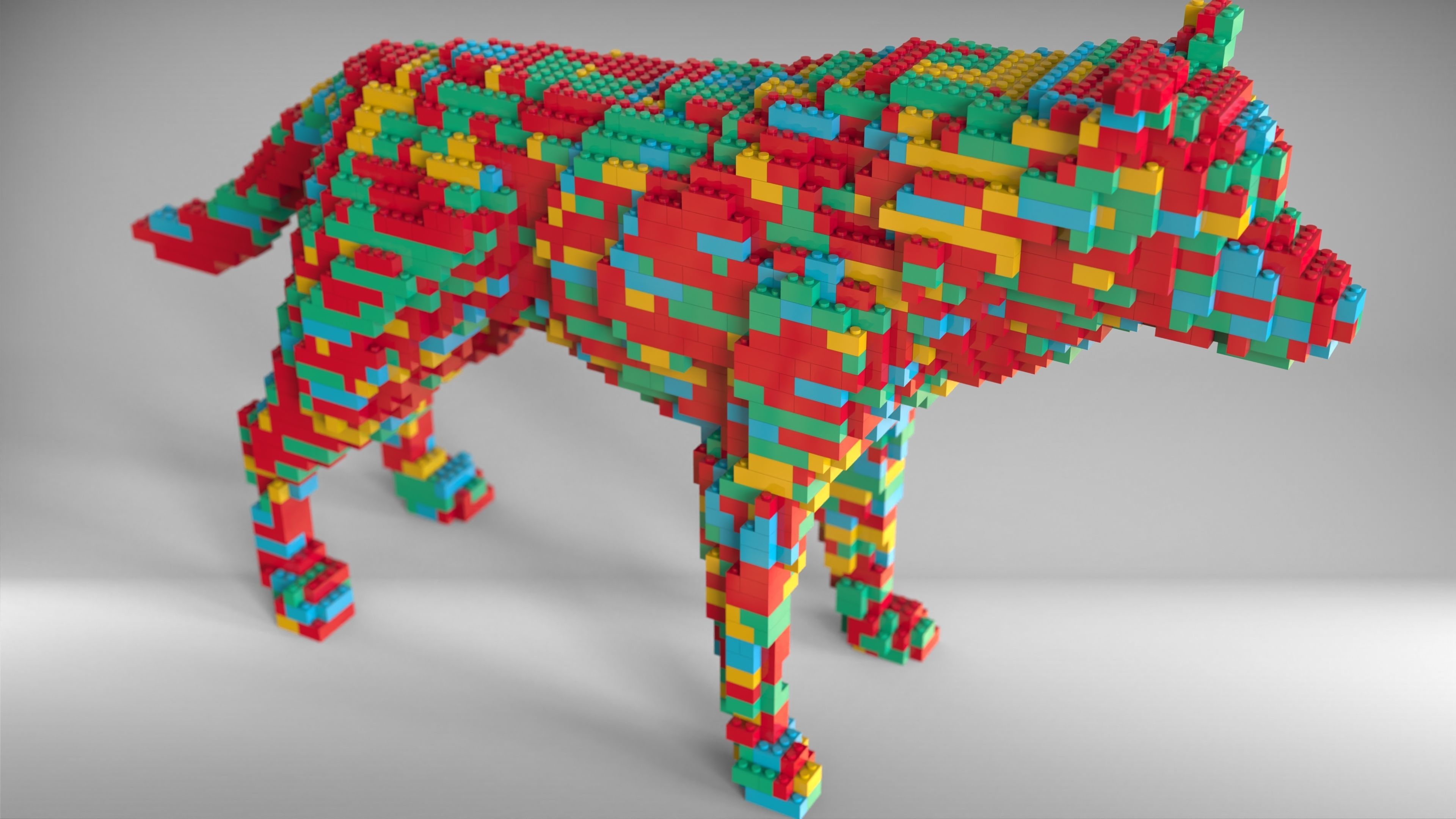 Lego Dog Sculpture decorative art 3D model CGTrader