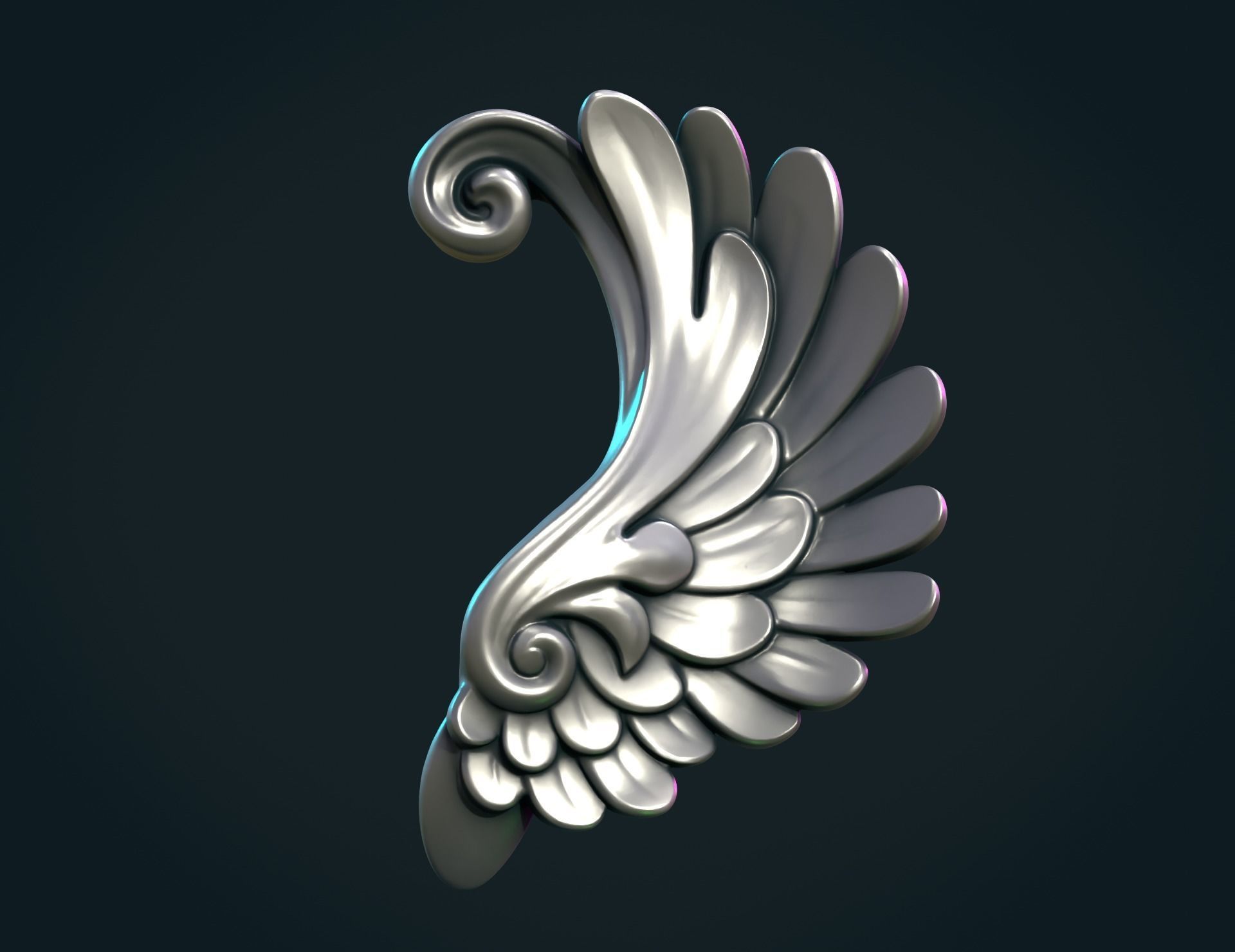 Stylized Wing 3D print model_2