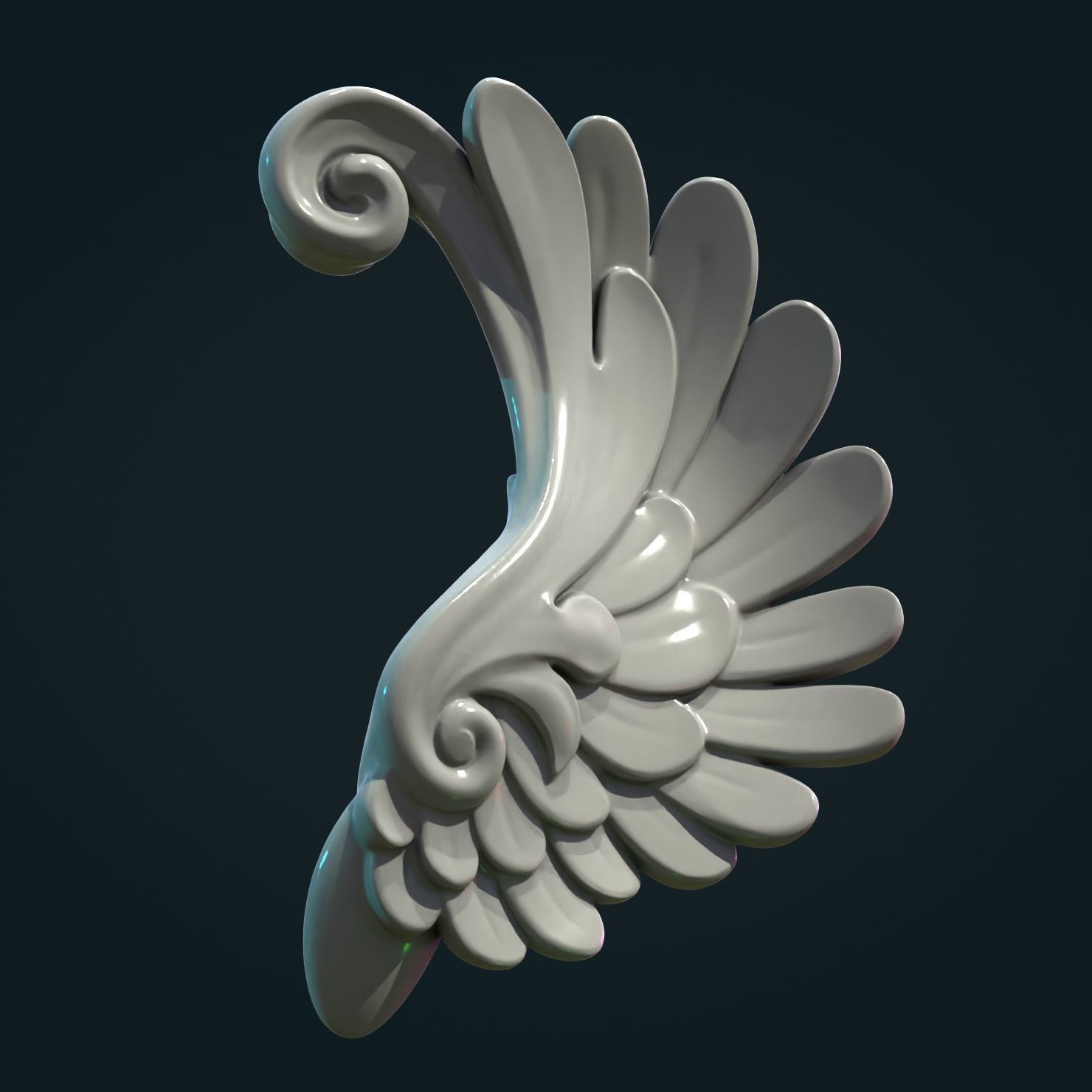Stylized Wing 3D print model_4