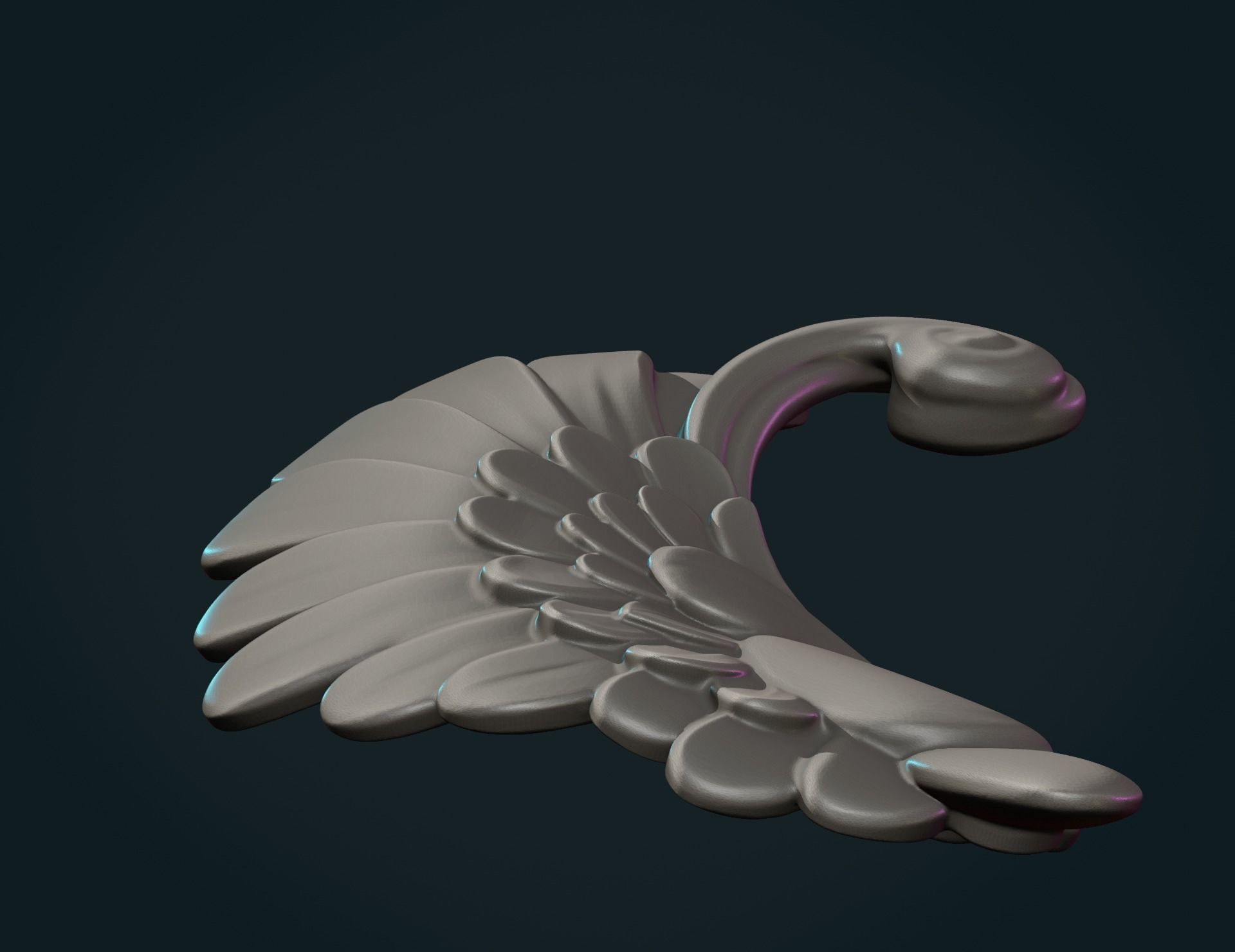 Stylized Wing 3D print model_11