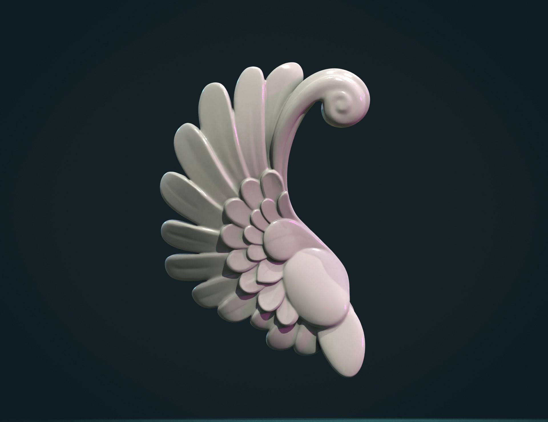 Stylized Wing 3D print model_6