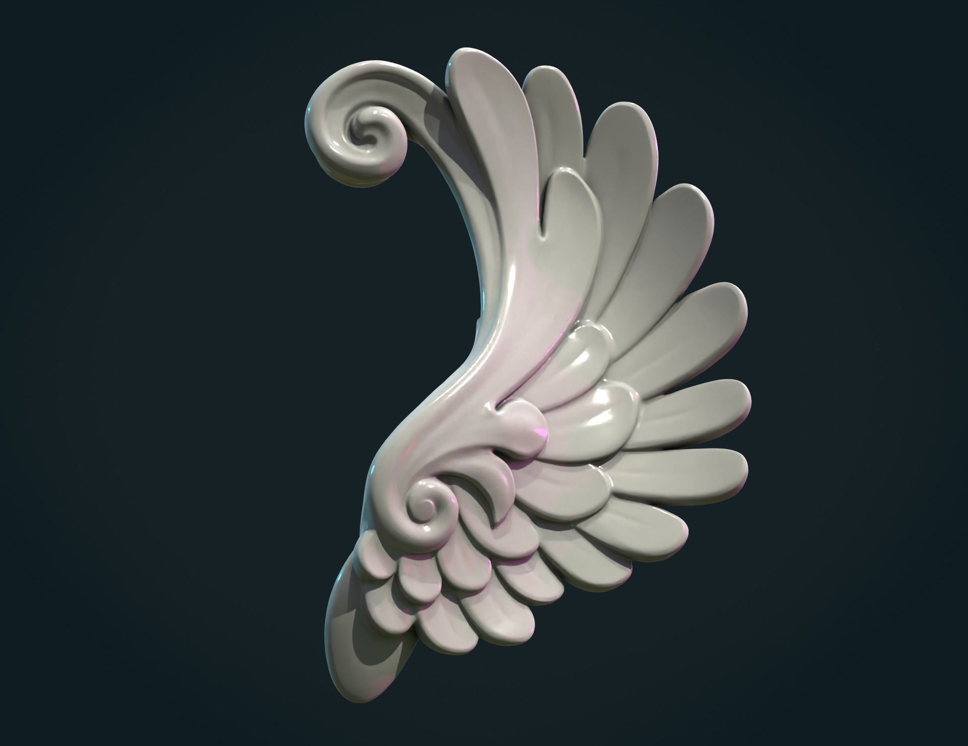 Stylized Wing 3D print model_3