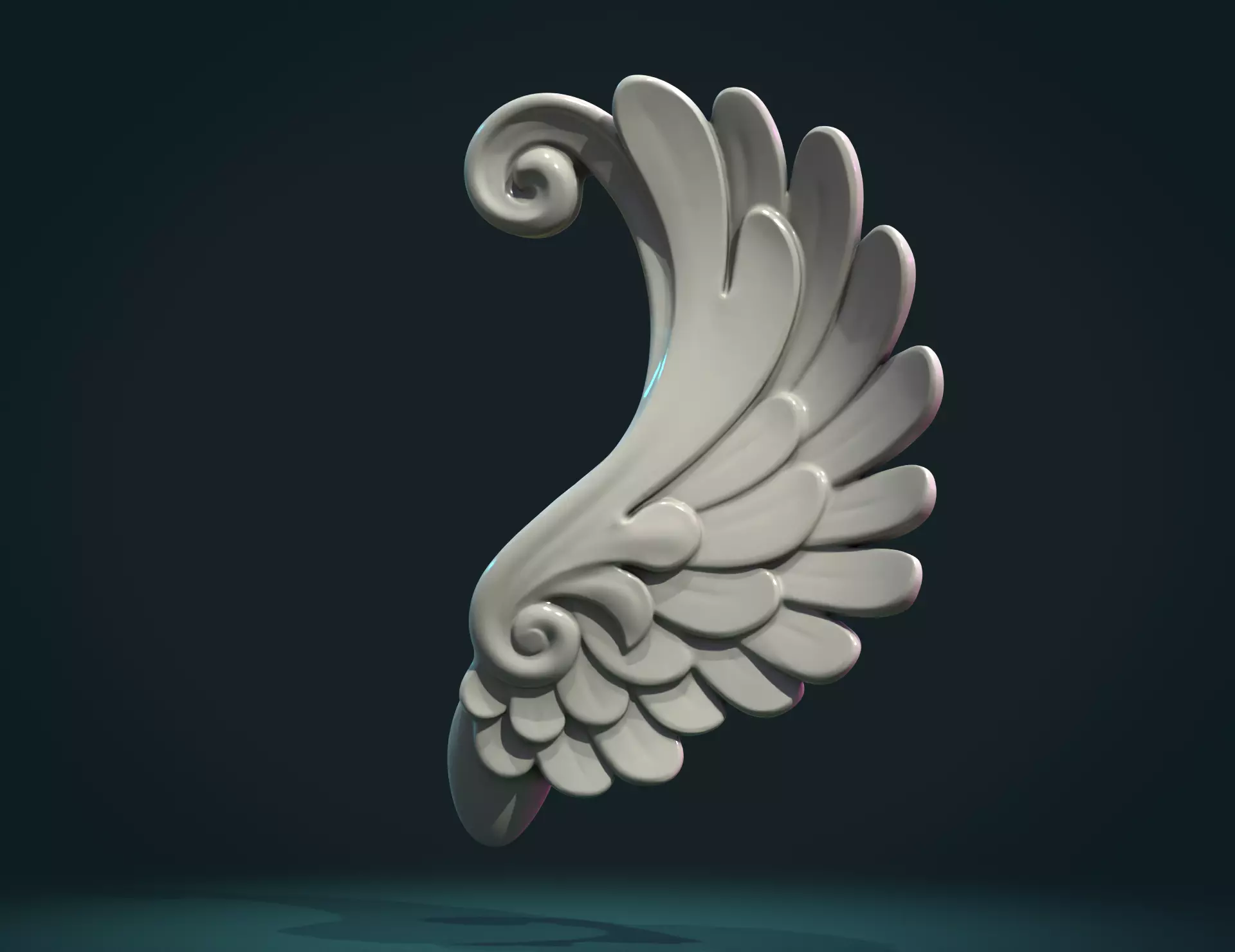Stylized Wing 3D print model_0