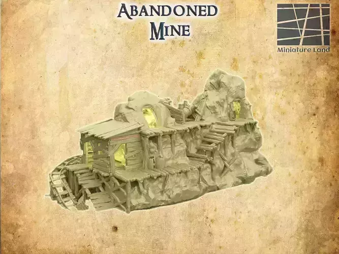 Abandoned Mine Tabletop Terrain 28 MM 3D print model
