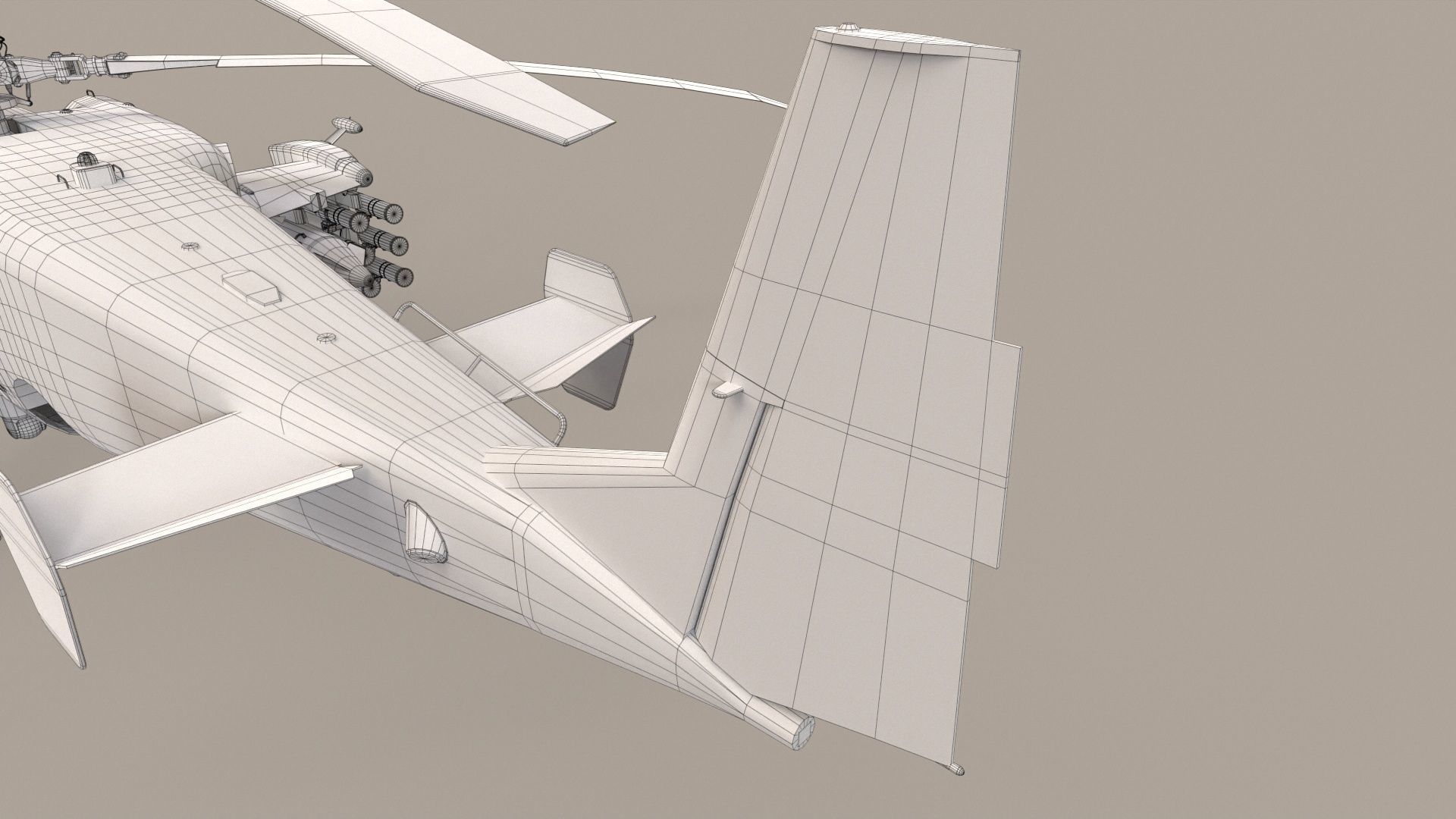 Kamov Ka-52K Katran Complex Animation Low-poly 3D model_28