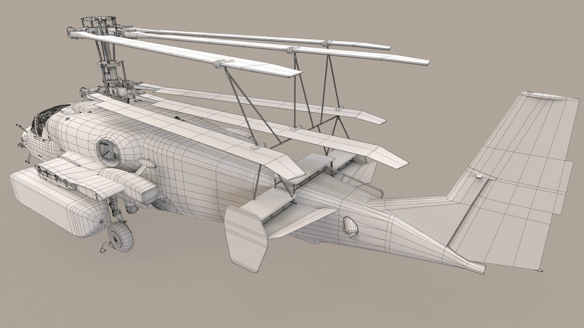 Kamov Ka-52K Katran Complex Animation Low-poly 3D model_32